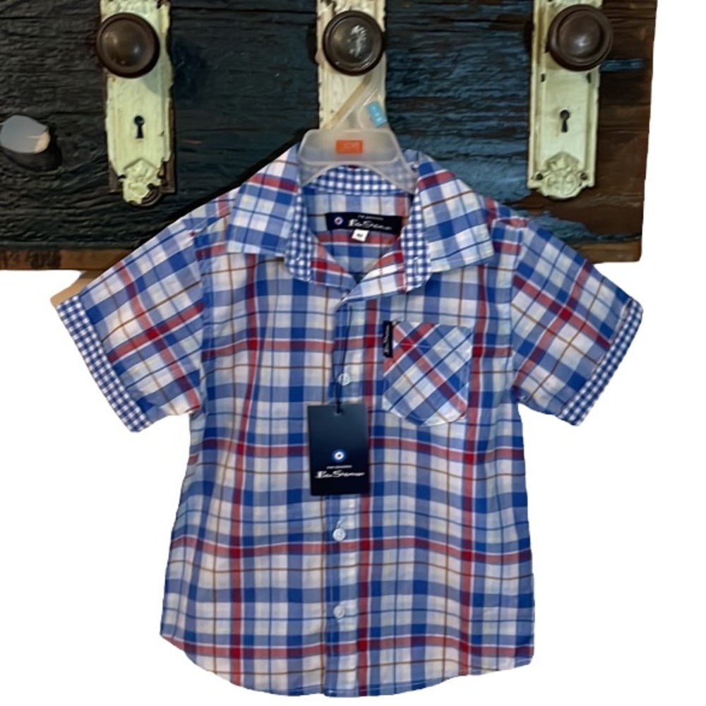 2/$30 Ben Sherman Short Sleeve Plaid Button-Up Size 4T